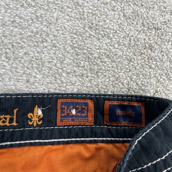 Rock Revival Classic Cargo Shorts Men Sz 34 Black Flap Pockets 12" Inseam 65-12 - Picture 4 of 8